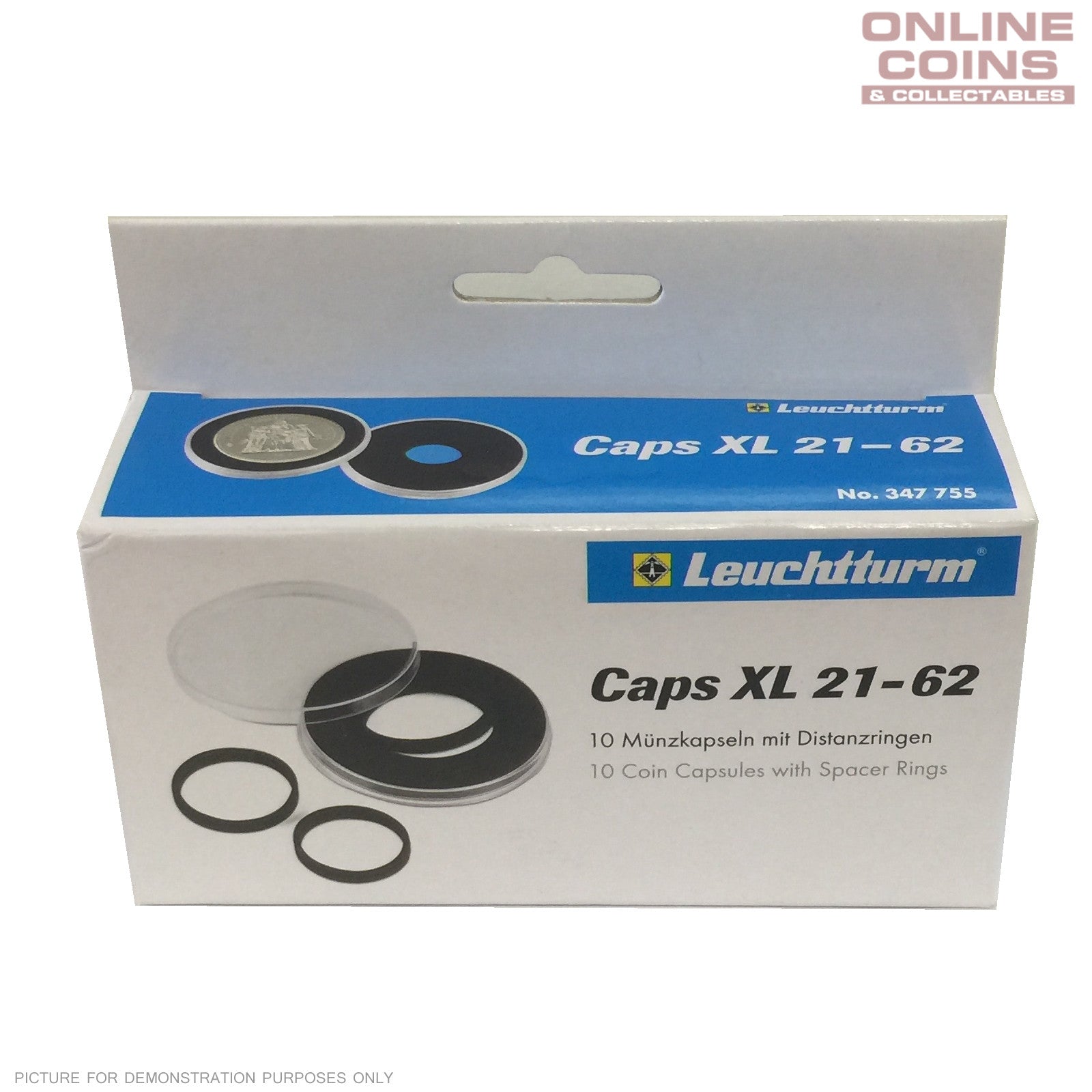 Lighthouse CAPS XL 21-62mm Adjustable Coin Capsules - 10 Pack
